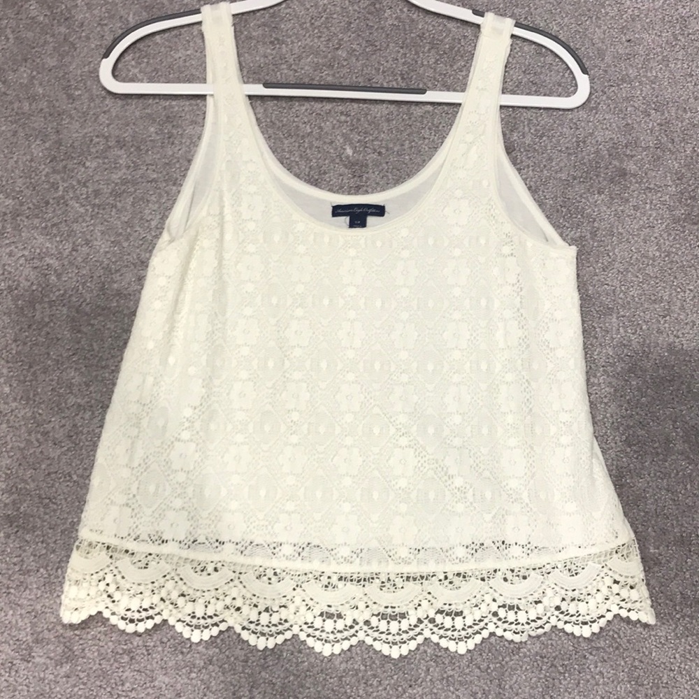 Ivory lace tank
